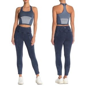 Free People FP Movement Size XS Get On It Zipper Ankle Moto Leggings Blue